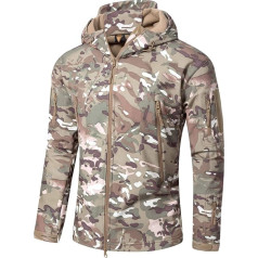 YFNT Men's Tactical Softshell Fleece Jacket Camouflage Military Hoodie Outdoor Warm Windproof Waterproof Coat Jackets Ski Jacket