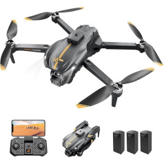 Mingfuxin Drone with Camera for Beginners, FPV Foldable RC Drone Quadcopter for Children and Adults with Obstacle Avoidance Function, Brushless Motor, One Button Start/Off, 360° Flips