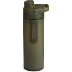 GRAYL UltraPress 473 ml (16 oz) Drinking Water Filter Bottle - Water Filter for Outdoor Hiking, Camping, Survival and Travel Olive Drab