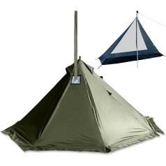 Camping Hot Tent with Wood Stove Jack Winter Teepee Tent 4 Seasons Backpack Tent for Survival Hunting Military Fishing