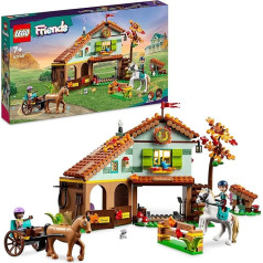LEGO Friends Autumns Riding Stable Set with 2 Toy Horses, Carriage and Riding Accessories, Riding Stable and Horse Toy, Farm Animal Gift for Girls, Boys and Children from 7 Years 41745