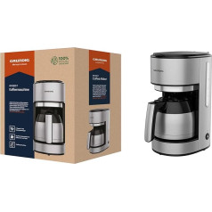 GRUNDIG KM5620T Coffee Machine with Thermal Jug and Powerful 1000 Watt, Stainless Steel