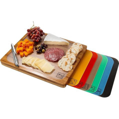 Seville Classics Bamboo Cutting Board with Removable Cutting Mats