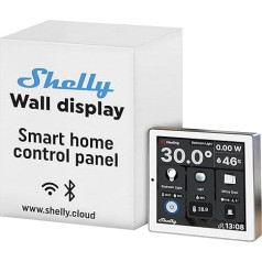 Shelly Wall Display White | WiFi & Bluetooth An Intelligent Control Panel with Integrated 5A Switch and Colour Display | Home Automation | Performance Monitoring | iOS Android App | Lux Sensors