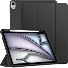 EasyAcc Case for iPad Air 11 Inch M2 2024, iPad Air 4/5 Case (10.9 Inch Model 2022/2020, 5th/4th Generation) with Pen Holder, Thin Tablet Protective Case with Soft TPU Back, Black