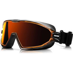 ToolFreak Medium Size Safety Glasses Fits UKCA UKNI, CE EN166 B for Impact and Filters 99.9% UVA/UVB, Direct Vented, Oleophobic Lenses Included Case