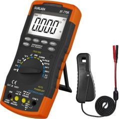 Digital Automotive Multimeter & Signal Pick Up Inductive Clamp Set, Smart Multitester for AC/DC Voltage, Current, Dwell Angle, Pulse Width, Petrol Speedometer 600~12000RPM for Car, Home Use