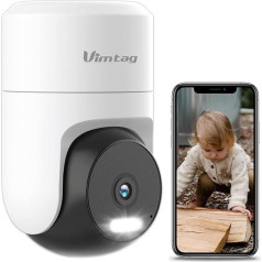 Vimtag 2.5K/4MP Outdoor Surveillance Camera, Weatherproof Outdoor Camera with Colour Night Vision, Motion Detection, Remote Controlled PTZ Outdoor Camera with Speaker, Pet Camera with App for Home