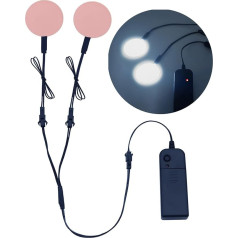 YnGia 2 Pieces 50mm Luminous LED Eyes EL Panel Light Electroluminescent El Leaf Panel Light Round DIY Cuttable Backlight Neon Leaf for Cosplay Party Mask Eyes