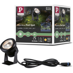 Paulmann 94559 Plug & Shine LED Outdoor Light Spotlight Pond Light IP68 Including 1 x 5 W Dimmable Warm White Black Aluminium 3000 K