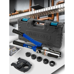 AMZCNC Professional Crimping Pliers (Hydraulic) Press Tool M Contour 12-15-18-22-28 Set Press Tool HPZ with 360° Rotating Head, for Copper Pipe, Stainless Steel Pipe, Jaw Inserts M