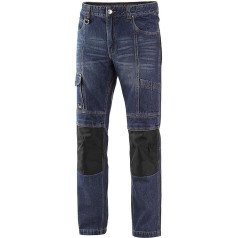 Canis CXS Nimes Jeans Work Trousers Men Protective Trousers for Painters Plasterers Fitters Gardeners Mechanic Cordura Light Blue, blue