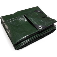 HanjetHJ Green 140 g Fabric Tarps Waterproof Multi-Purpose Tent Carpet Awning Ground for Ourdoor Camping Protective Tarpaulin (10 x 12 m)