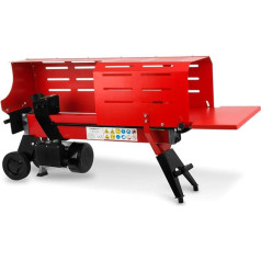 EBERTH Log Splitter Firewood Splitter Hydraulic Splitter Electric 2200 W with 7t Splitting Force and Cage, Max. up to 52 cm Wood Length and 25 cm Diameter, Transport Wheels, 230 V, Lying Down
