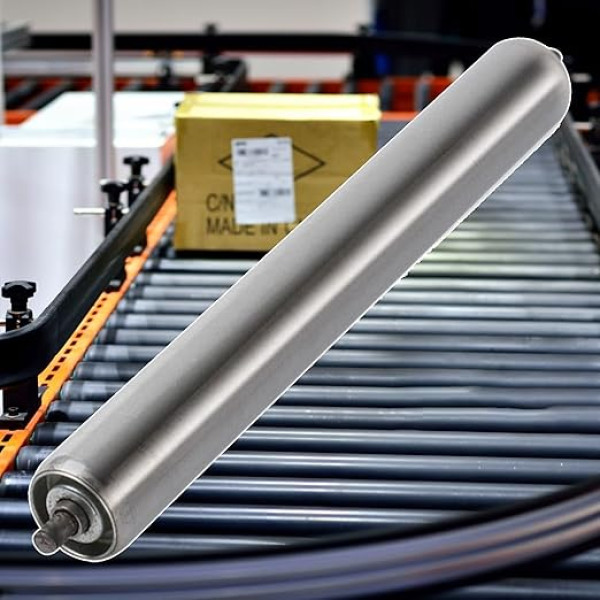 Förderrollen mit Feder-Einpress, 60 mm Durchmesser, 400 mm Zwischen den Rahmen, Ersatzteil für Schwerkraftübertragung aus Edelstahl, Verzinkt, für Förderband/Holzbearbeitung(2 Pcs)