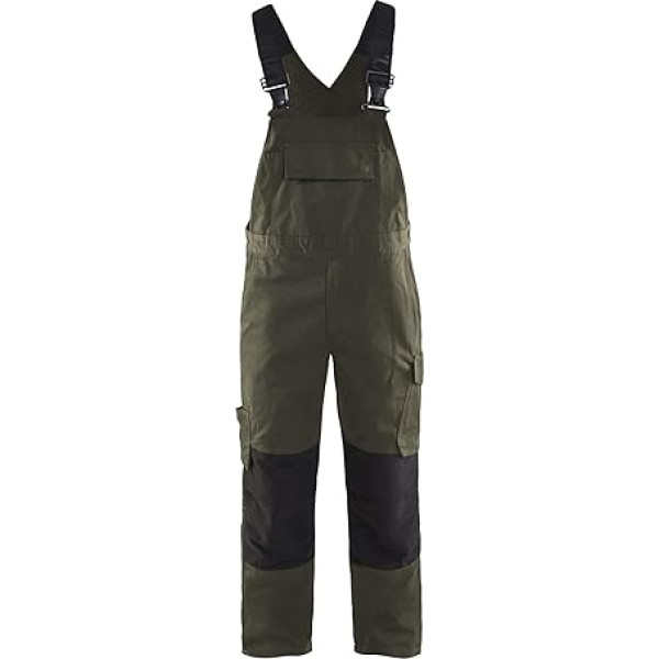 D120 Dungarees with Stretch Dark Olive Green / Black