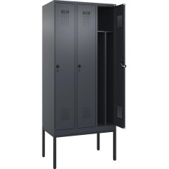 kaiserkraft | Evolo Plus Divider Centre | 3 Compartments | Grey | W 900 mm | with Narrow Feet | Safety Rotary Latch