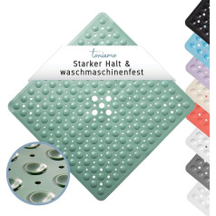 Toniamo Shower Mat 53 x 53 cm Green | Non-Slip Mat Shower in Premium Quality | Comfortable Non-Slip Mat Wellness | Bath Mat Non-Slip | Antibacterial & Machine Washable | Shower Mat Non-Slip