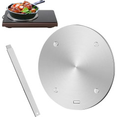 Gocoffun Gas Stove Heat Distributor Plate Induction Adapter Plate Stainless Steel with Removal Handle Cookware Seal Ring Induction Hob Heat Distributor (11