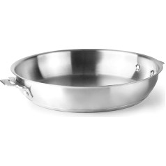 LACOR - 56732 - Combination Frying Pan Body, 18/10 Stainless Steel, Interior Design, Sandwich Heat Distributor Base, 4 Litres, Stackable, Induction Safe, Oven, Dishwasher Safe, Diameter 32 cm