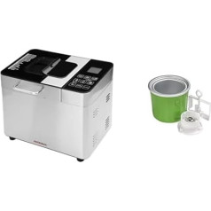 Gastroback 42823, Advanced Design Bread Maker, Stainless Steel, 18 Programmes, Automatic Ingredient Compartment for 500 g, 750 g and 1,000 g Loaves of Bread, Viewing Window, Timer, 18/8, Silver