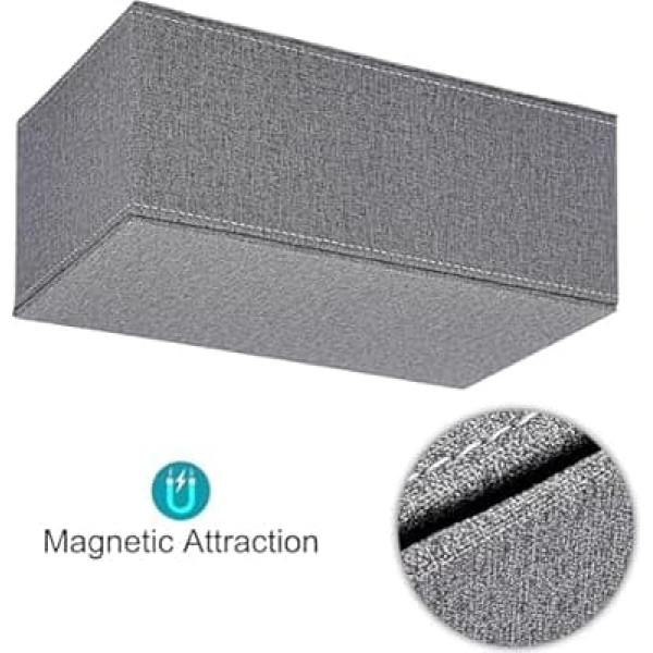BTSKY Rectangle Linen Paper Holder Household Office Tissue Box Cover Napkin Holder (Grey)