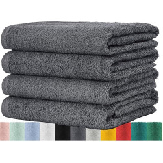 Pack of 4 Terry Towel Hand Towels, 50 x 100 cm, 100% Cotton, 4 x Hand Towels