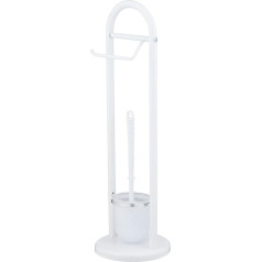 Wenko 17092100 Exclusive freestanding WC brush set Siena White, Metal Steel, 19 x 63 x 19 cm, White