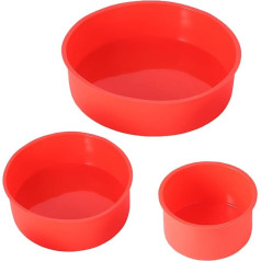 Round Cake Pan Set, 3 Pieces Cheesecake Mold Silicone 8 Inch Heart Cake Pan Non-Stick Baking Pan for Kitchen Baking