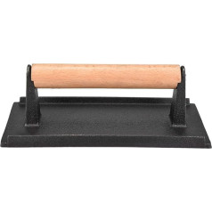 Fdit Commercial Cast Iron Steak Weight Wooden Handle Bacon Grill Hamburger Press Reusable Packaging socialme-eu
