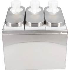 Spice Pump Dispenser, 1 Litre Stainless Steel Sauce Pump Dispenser, Squeeze Bottles, Syrup, Honey Dispenser, Pump Bottle for Salad, Jam, KetchUp Dressing, Syrup (3 Pumps)
