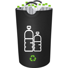 ZUMLLOMA Empty Bottle Collector, 82 L, Deposit Bottles Storage, Reusable, Empty Collection Container, Bottles, Waterproof, Aluminium Handles, Bottle Storage for Kitchen, Garden, Camping