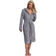 Twinzen Women's Dressing Gown with Zip Hood, Fluffy Bathrobe Made of Super Soft Oeko-Tex Cotton