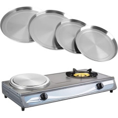 Zerodis Set of 4 protective caps for hobs, lids for pans and cover plates made of stainless steel as a saucer for olive nuts, silver