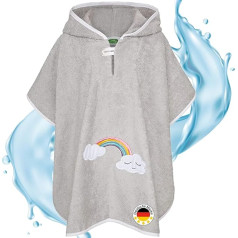 Smithy Bath Poncho for Children and Babies Made of Cuddly Terry Cotton - Loving Bath Towel Poncho with Hood for Girls and Boys - Children's Poncho Hooded Towel Rainbow Cloud