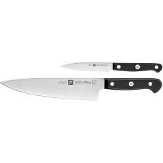 ZWILLING Gourmet Knife Set, 2-Piece (Paring/Garnish Knife 10 cm, Chef's Knife 20 cm), Stainless Special Steel, Ergonomic Plastic Handle, Black, Made in Germany