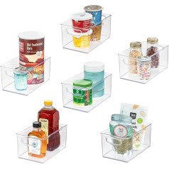 iDesign Plastic Organiser Kitchen Storage Bin Set, Clear