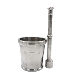 TMT Mortar and Pestle Stainless Steel Spice Mill Molcajete