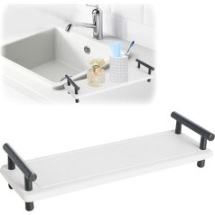 Diatomaceous Earth Soap Tray, Quick Drying Stone Sink Tray, Bathroom Tray, Coaster, Stone Tray Decoration for Bathroom (White)
