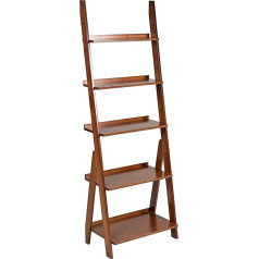 K KELBEL Bamboo Shelf, Bathroom Shelf, Bookcase, Kitchen Shelf, Ladder Shelf with 5 Open Shelves, Plant Shelf, Balcony Shelf, Flower Shelf for Small Space, Living Room, Balcony, Office, 53 x 31.5 x