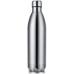 Stainless Steel Water Bottle Vacuum Insulated Water Bottle Premium Thermos Flask Insulated Bottle 24 Hours Cold and 12 Hours Hot for Sports, Fitness, Bike, Yoga, Outdoor, Camping (Silver, 1000 ml)