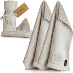 Liebenstein® Premium Hand Towel Set - in Beige - 2 Bath Towels 70 x 140 cm and 2 Hand Towels 50 x 100 cm Made of Finest Cotton with 550 g/m² - Exceptionally Soft and Absorbent