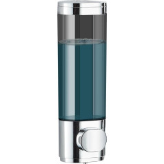 Accmuzzy Shower Gel Dispenser, 300 ml Shampoo Dispenser for Shower, No Drilling, Shower Soap Dispenser for Wall Mounting in the Bathroom (Silver, 1 Chamber)