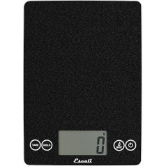 Escali 157BO Arti Glass Digital Kitchen Scales with LDC Display, Kitchen Office Scales, Baking, Hobbies, Herb Scales, Household Scales, 6.8 kg, Obsidian Black, 23 x 16.5 x 2 cm