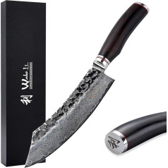 Wakoli EBO Premium Block Knife with 20 cm Blade and Hammered 67 Layers I Damascus Knife Kitchen Knife Set and Professional Chef's Knife