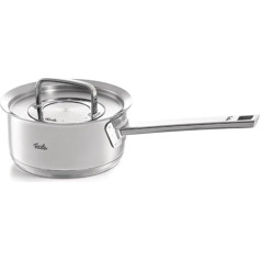 Fissler Original Profi Collection / Stainless Steel Saucepan (Diameter 16 cm, 1.4 L) Small Milk Pot with Metal Lid, Inner Scale - Induction, Silver