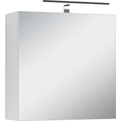 byLIVING SPREE 93628 93628 Mirror Cabinet with LED Lighting B H 60 x D 20 x Switch / Plug Box Mirror Door with Soft-Close Function Glass White 20 cm W 60 cm H 60 cm D 20 cm