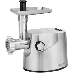 Profi Cook PC-FW 1172 Electric Meat Grinder for Meat, Sausage and Biscuits, 2 kg/min, with Sausage Filler Attachment, Kebbe Attachment and 3 Stainless Steel Perforated Discs, 1800 W, Stainless Steel