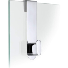 Blomus Glas Shower overdoor Hook, Stainless-Steel Silver, H 14 cm, B 4 cm, T 3,5 cm