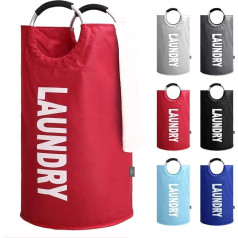 KAV Foldable and Foldable Oxford Fabric Laundry Basket, 82L Portable Linen Laundry Basket with Rubber Handles, Aluminium Handles, Perfect for Bedroom, Bathroom
